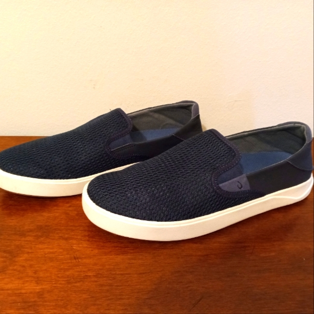 OluKai Men's Navy Slip-On Loafers